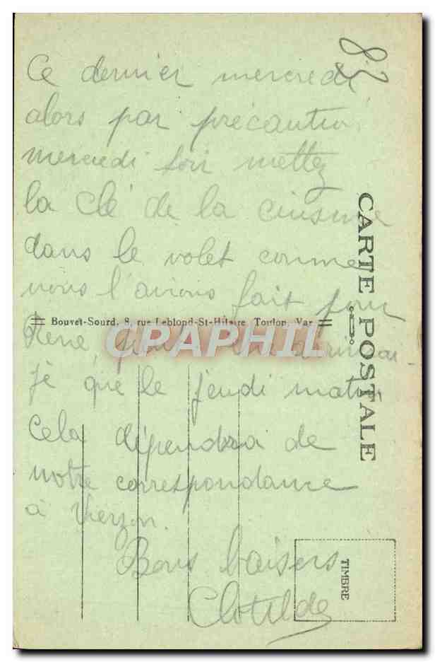 Toulon - A Magaud - A l'ombre des pins - At Magaud - Under the Shade of Pine Trees — Verso
