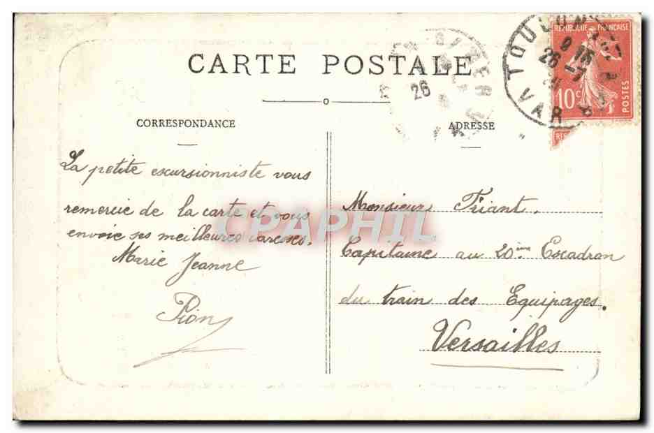 CPA Toulon La Cote Du Cap Brun — Verso