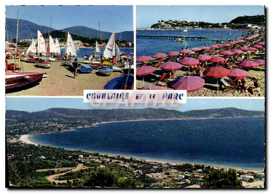 CPM La Cote Des Maures Cavalaire Sur Mer Preparatifs pour les regates Plage Parc de la Cavalaire Croix Valmer 