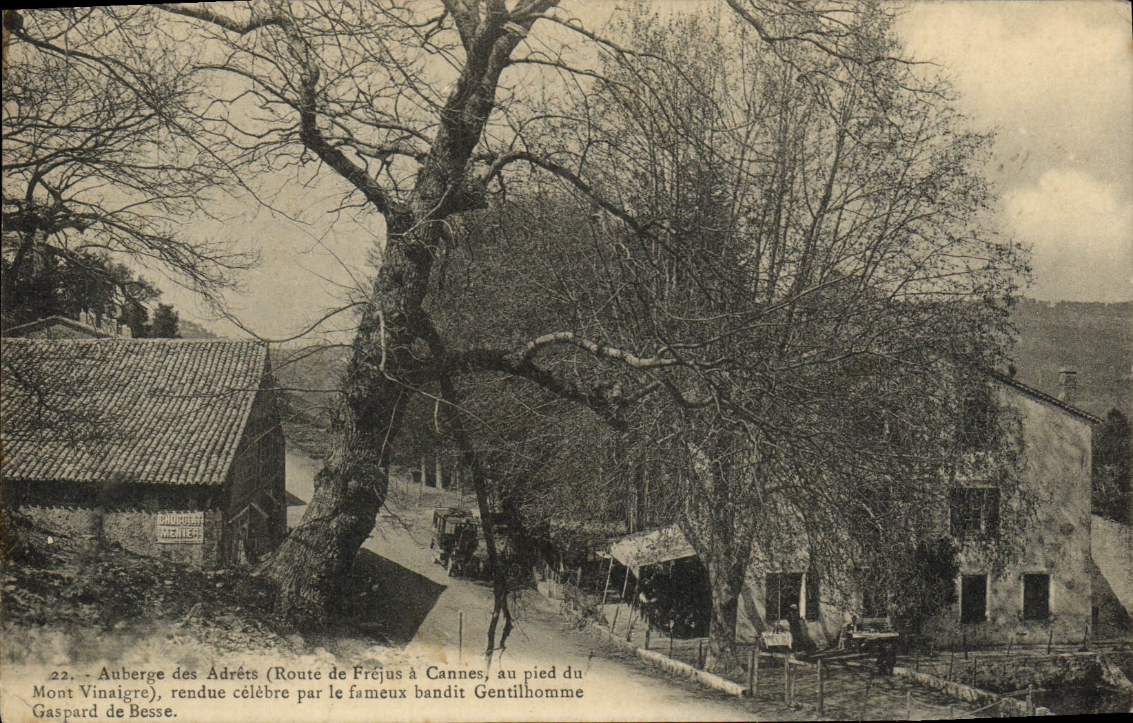 Auberge des Adrêts — Route de Fréjus à Cannes, au pied du Mont Vinaigre — éditeur Mentier, n°22