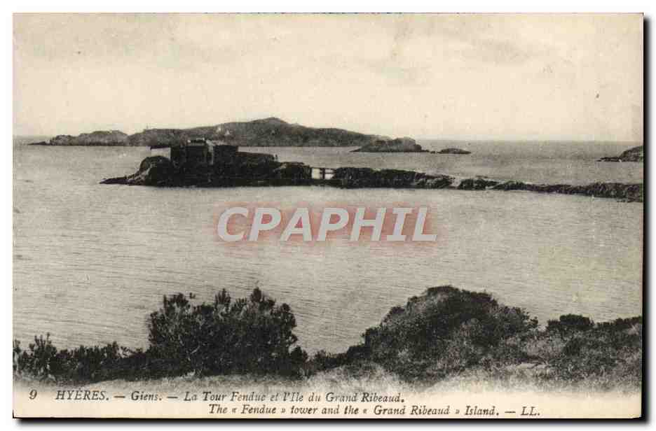Hyères - Giens — La Tour Fendue et l'Île du Grand Ribeaud — LL, n°9