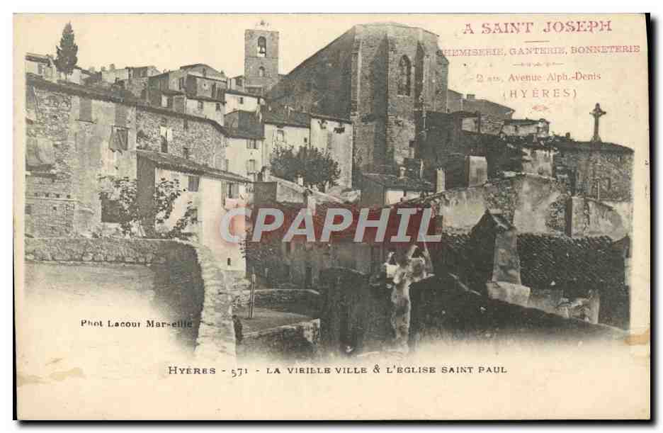 Hyères - La Virille Ville & L'Église Saint Paul — Phot Lacour Marseille — n°571
