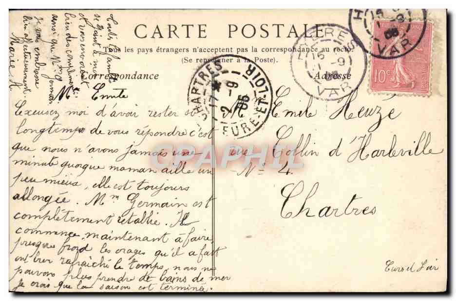 CPA Hyeres Les Palmiers Chapelle Anglaise de Costebelle — Reverso