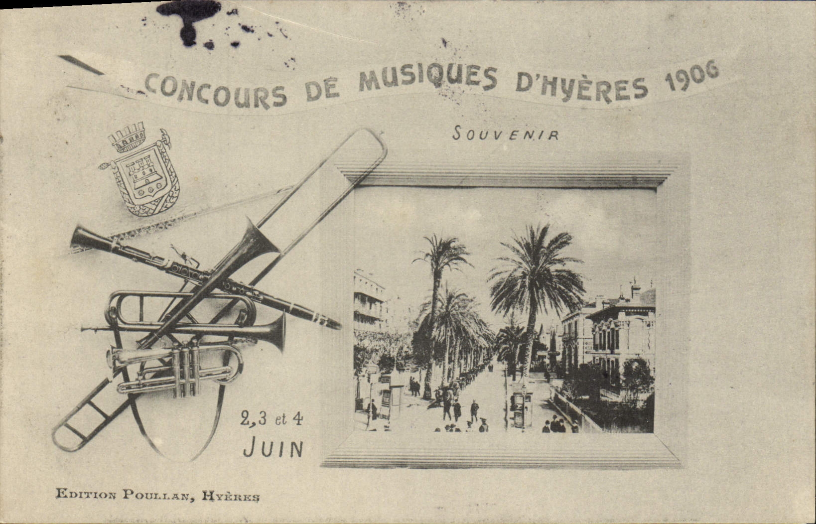 Concours de Musiques d'Hyères 1906 — Souvenir — Édition Poullan, Hyères
