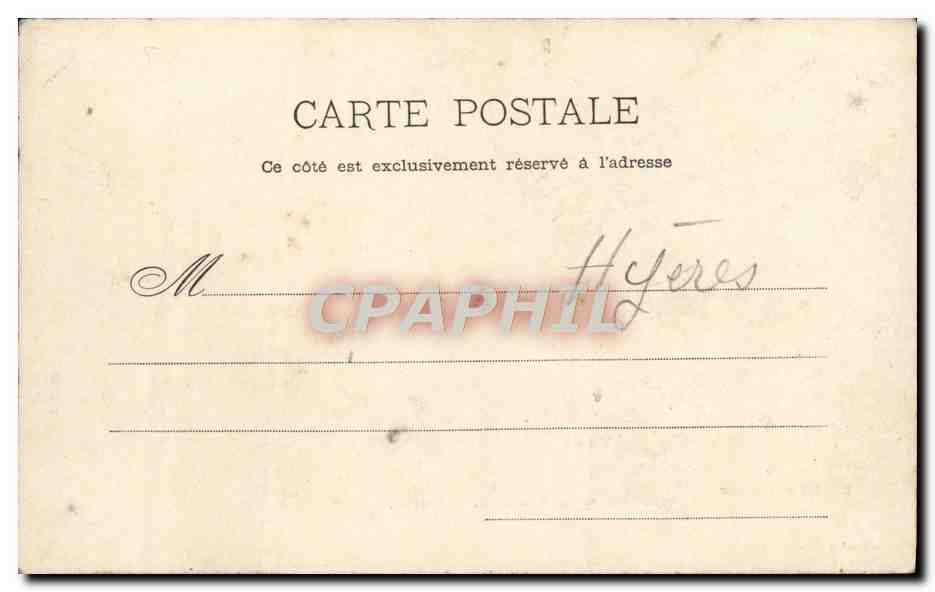 CPA Hyeres La rue des Porches — Rückseite
