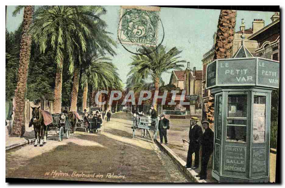CPA Hyeres Boulevard des Palmiers Le Petit Var Journaux