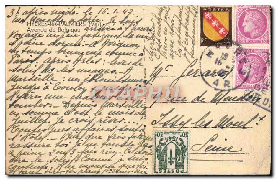 CPA Hyeres Les Palmiers Avenue de Belgique — Reverso
