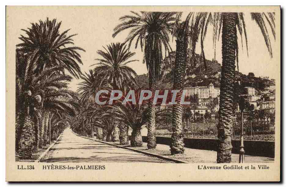 CPA Hyeres les Palmiers Avenue Godillot et la Ville