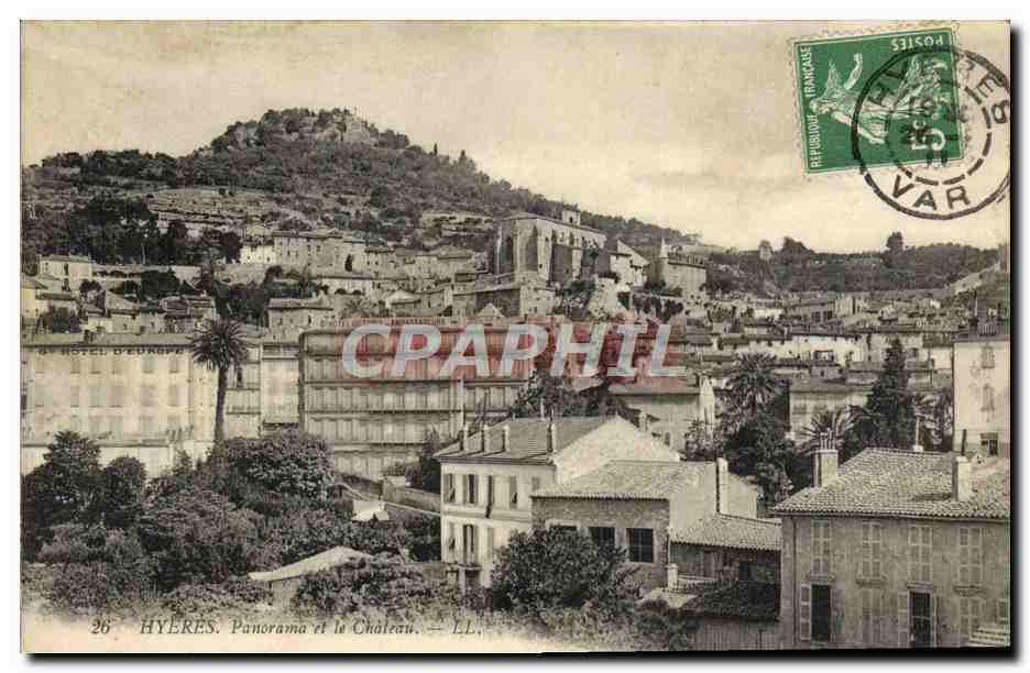Hyères. Panorama et le Château — LL. — Éditeur LL, n°26