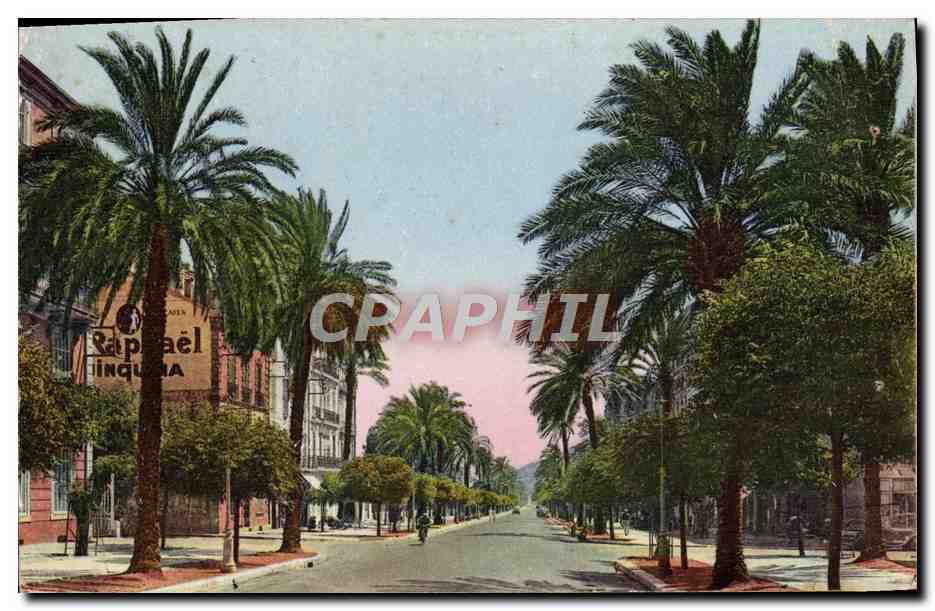 CPA Hyeres les Palmiers Avenue Gambetta Publicite Raphael Quinquina