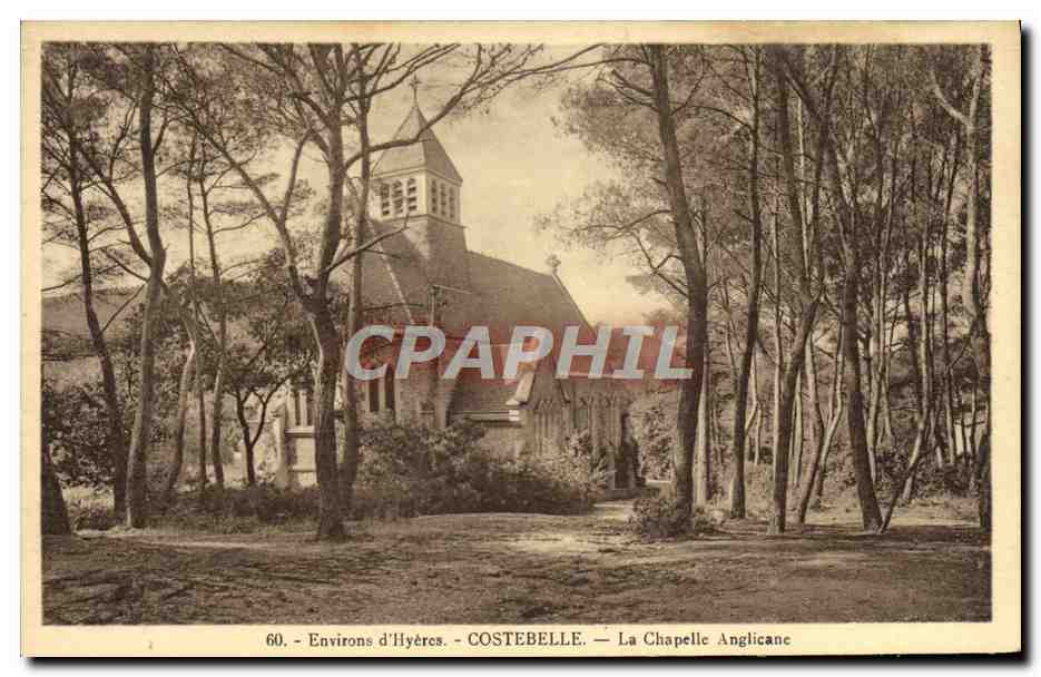 CPA Environs d'Hyeres Costebelle La Chapelle Anglicane