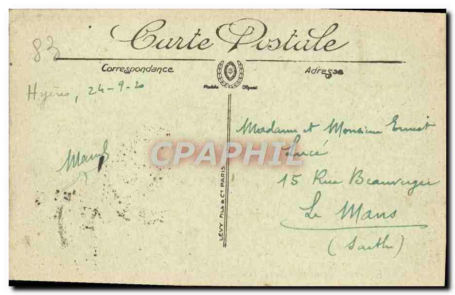 Hyères — Grand Hôtel des Îles d'Or — LL. — Éditeur LL. — N° 48 — Reverso