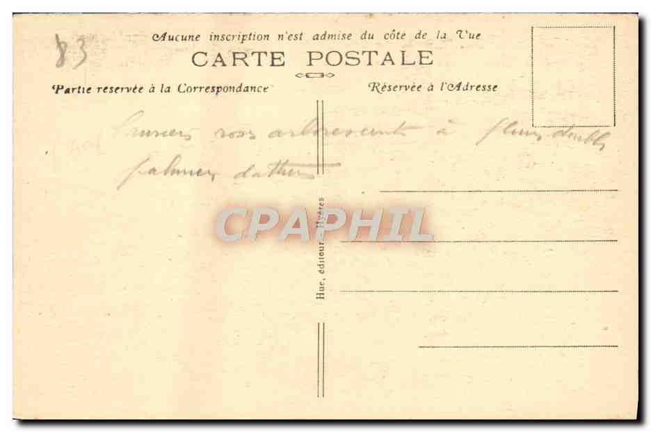 CPA Hyeres les Palmiers L'Avenue Riondet — Rückseite