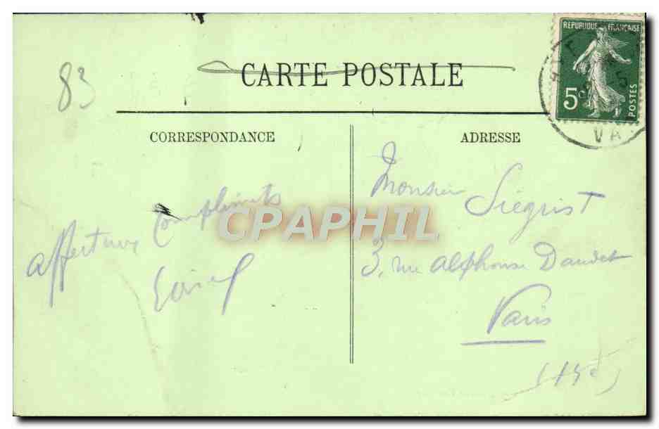 CPA Hyeres Avenuue Godillot — Verso