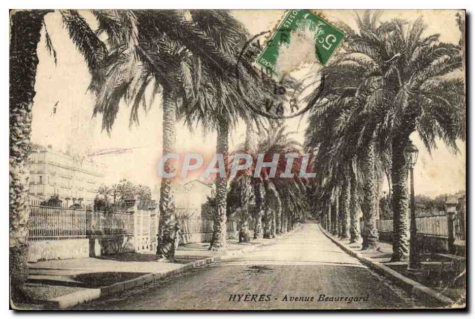 Tarjeta postal antigua Hyères Avenue Beauregard