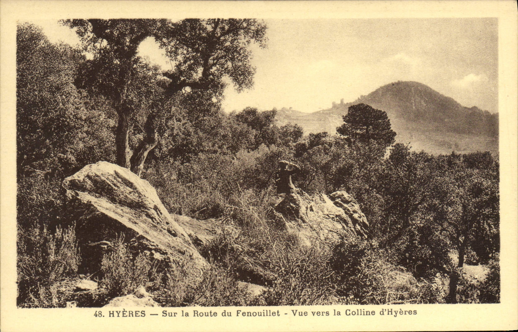 Hyères — Sur la Route du Fenouillet - Vue vers la Colline d'Hyères — n°48
