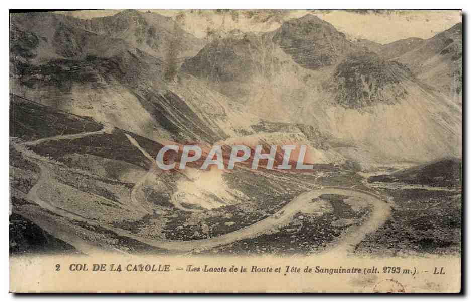 Col de la Cavolle — Les Lacets de la Route et Tête de Sanguinaire (alt. 2793 m.) — LL