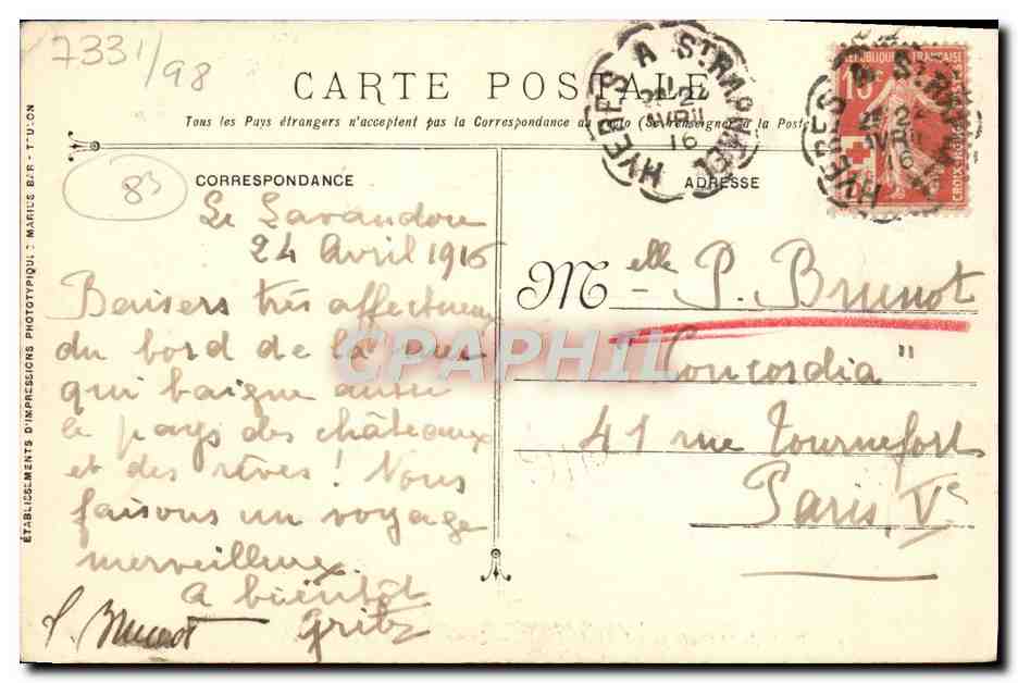 CPA Route de St Clair Pres lavandou Ligne du Sud de la France — Rückseite