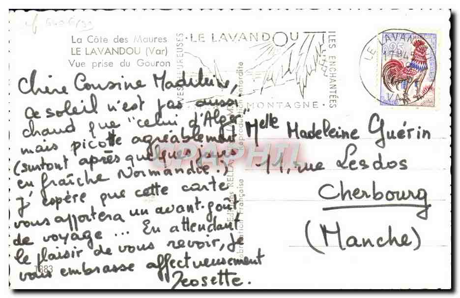 CPM Le Lavandou Vue Prise du Gouron — Verso