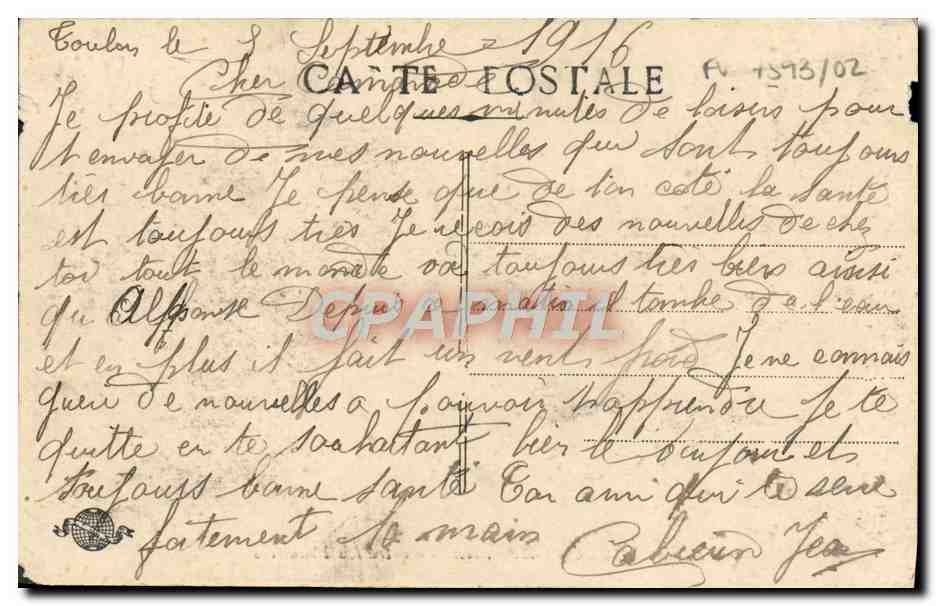 CPA Toulon Mourilion Vu entre les Palmiers — Rückseite
