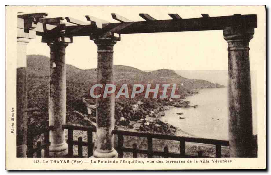 Le TRAYAS (Var) — La Pointe de l'Esquillon, vue des terrasses de la villa Véronèse — Photo Munier, n°143