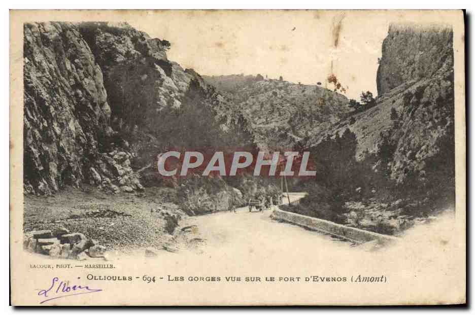 CPA Ollioules Les Gorges la route le Torrent du d'Estel