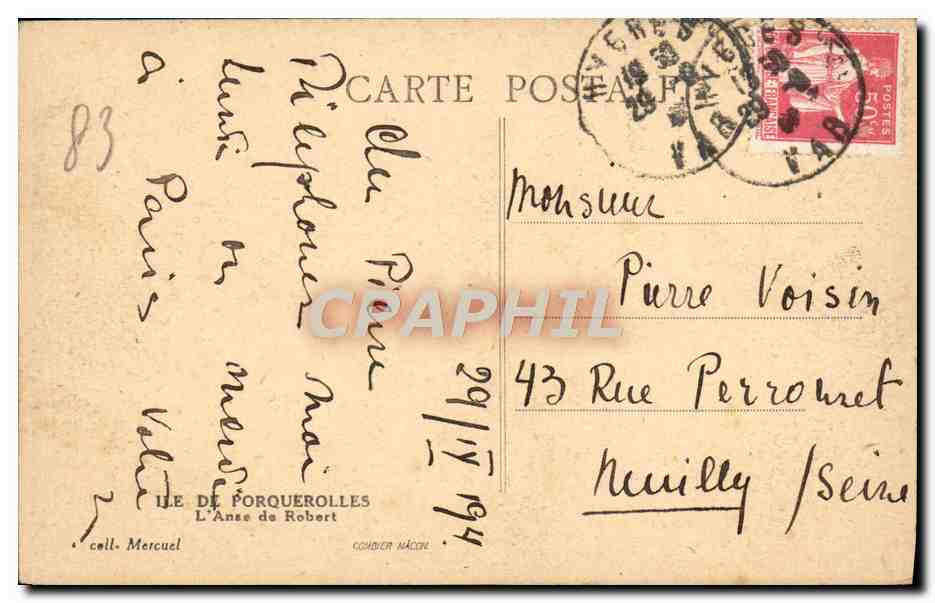 L'Anse de Robert — Ile de Porquerolles — éditeur Mercuel — Reverso