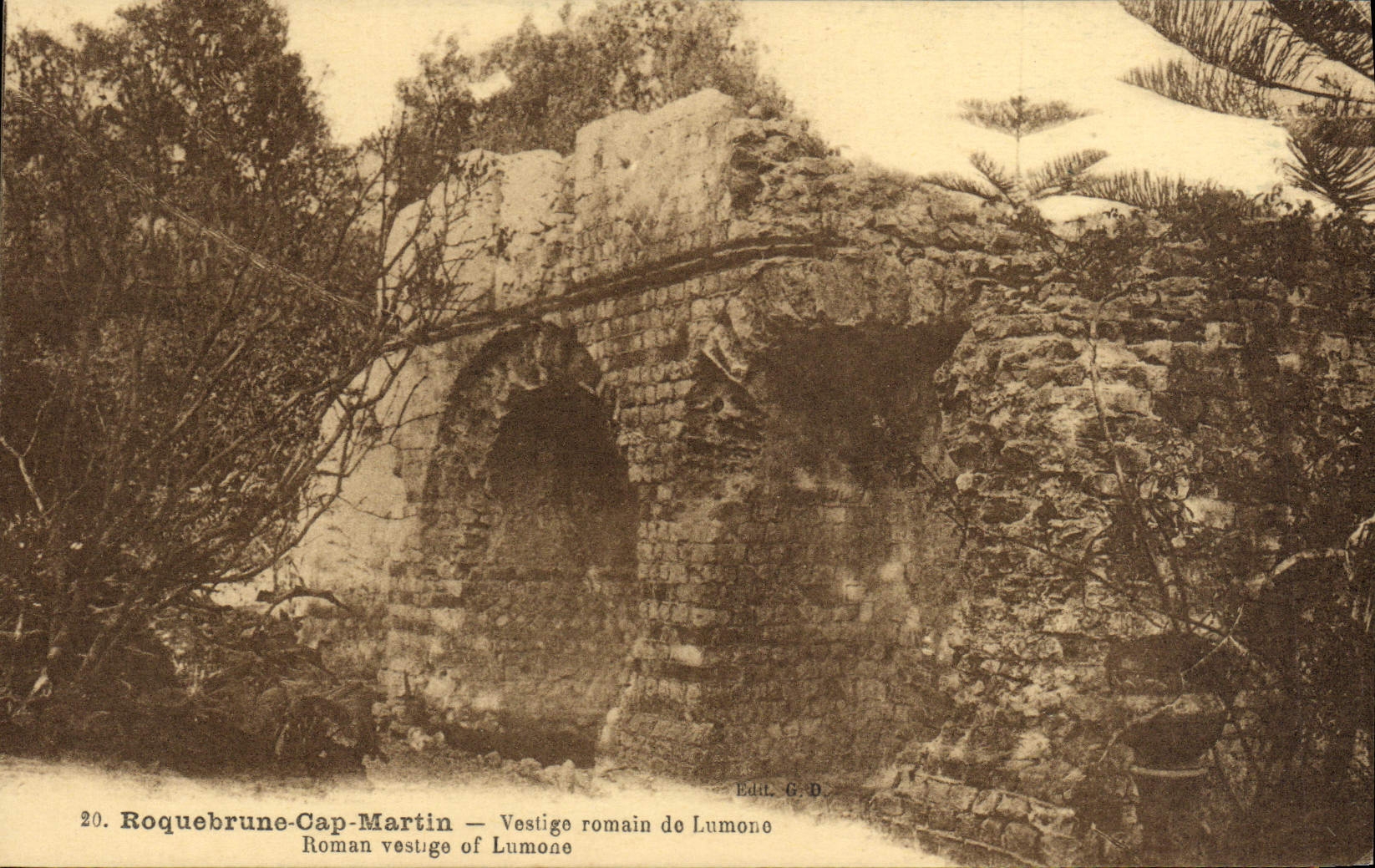 CPA Roquebrune Cap Martin Vestige romain de Lumone 
