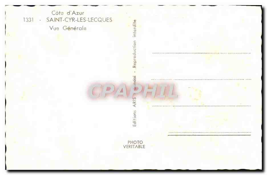 CPM Saint Cyr Les Lecques Vue Generale — Rückseite