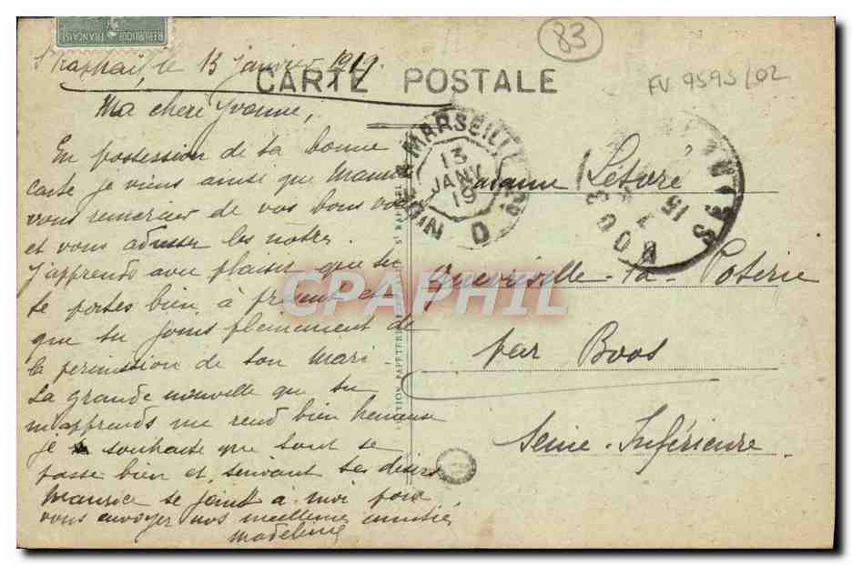 CPA St Raphael Boulevard Felix Martin les palmiers — Back