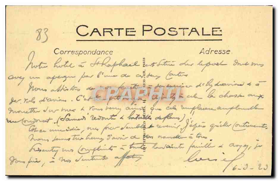 CPA Saint Raphael Le Boulevard Felix Martin les Quais — Rückseite