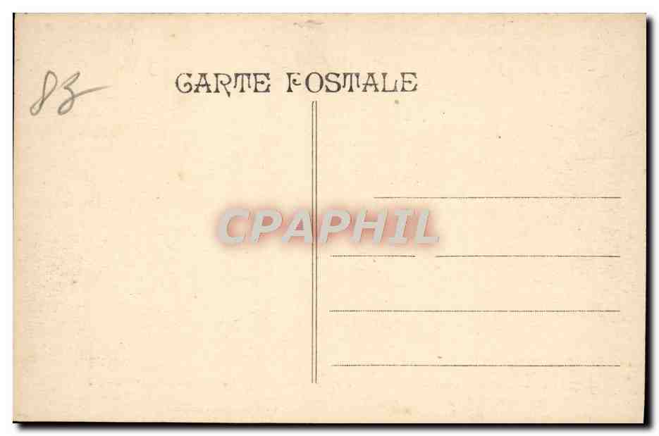 Saint-Raphaël (Var) — Rochers de porphyre de la Plage des Fournas — Au fond le Dramont — Éditeur G. Géron — n° 83 — Verso