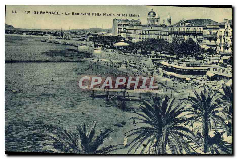 CPA Saint Raphael Le Boulevard Felix Martin et les Bains