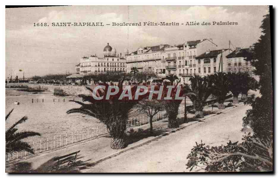 Saint-Raphaël — Boulevard Félix-Martin — Allée des Palmiers — Éditeur Gilettta, Nice