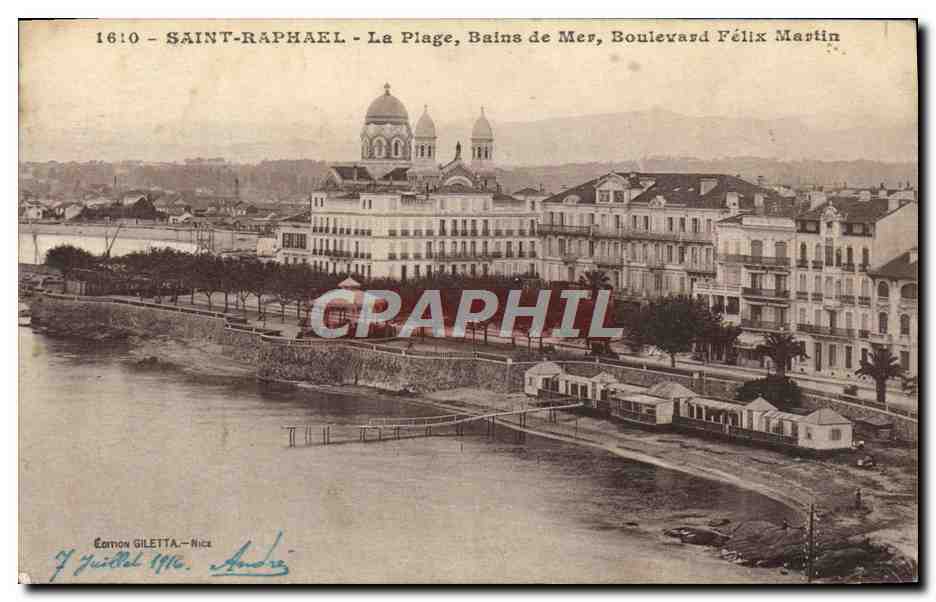 CPA Saint Raphael La Plage Bains de Mer Boulevard Felix Martin