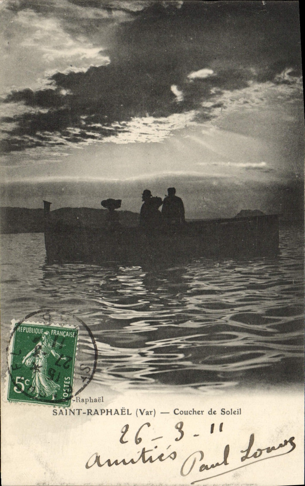 CPA Saint Raphael Coucher de Soleil
