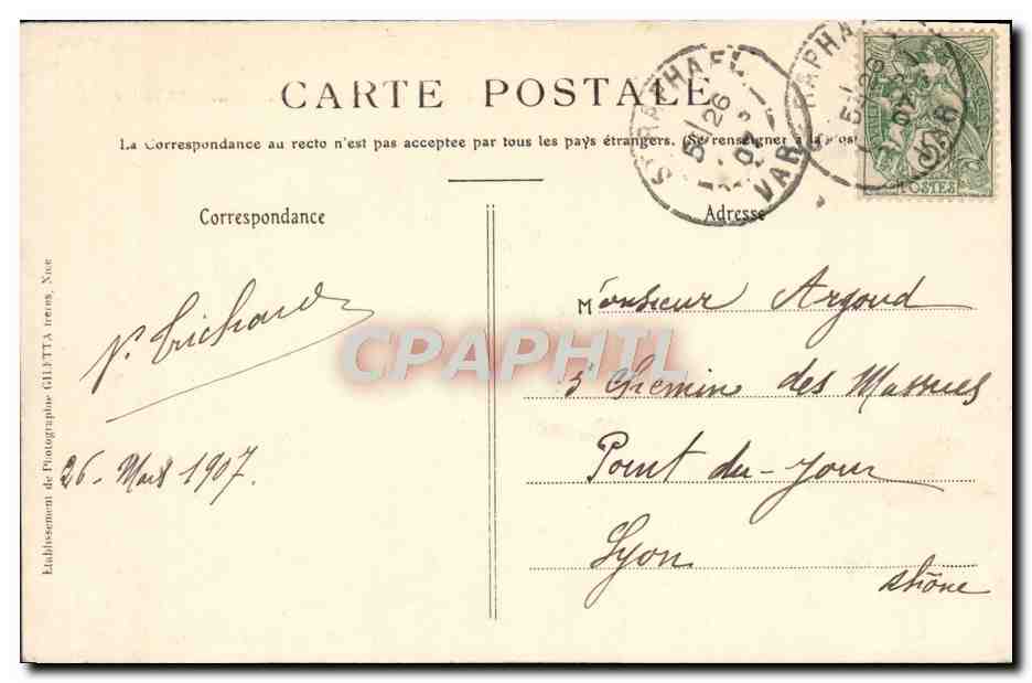 CPA Collection Artistique St Raphael Vue Generale — Rückseite
