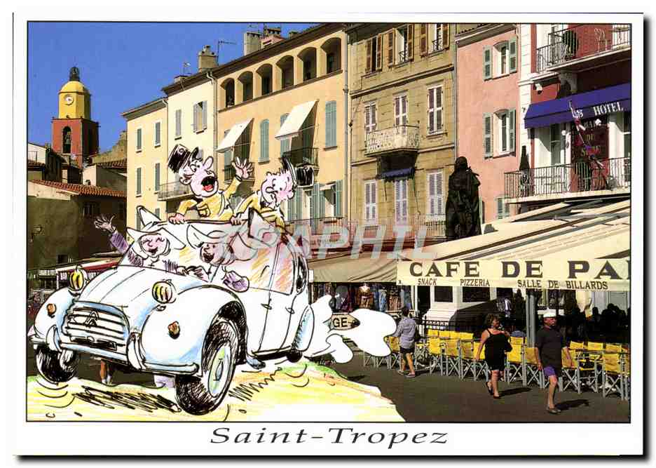 Saint-Tropez — scène animée avec voiture Citroën — éditeur ST 53