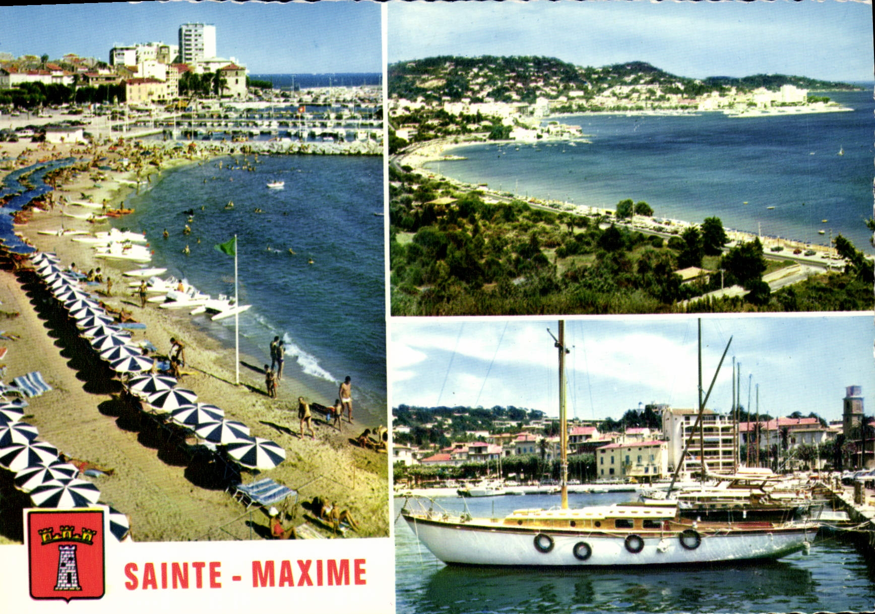 CPM Sainte Maxime La Plage et le Nouveau Port Croisette Le port 