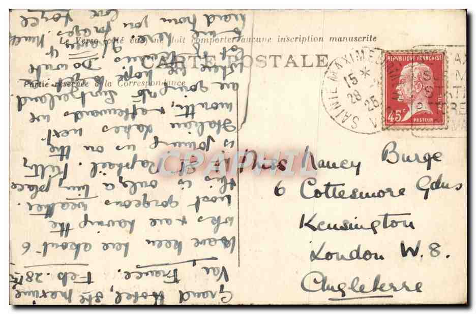 CPA Sainte Maxime Sur Mer Place des Palmiers Vue Sur la Mer Bateaux — Rückseite