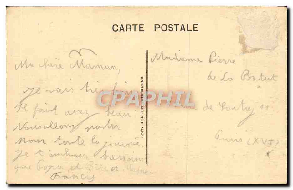 CPA Sainte Maxime Sur Mer route de Fegues Entree de Ste Maxime — Rückseite