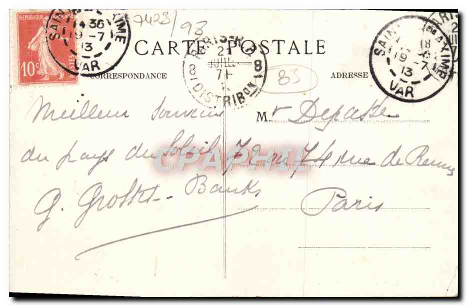 CPA Sainte Maxime Sur Mer Vue sur Le Port et le La Plage — Rückseite