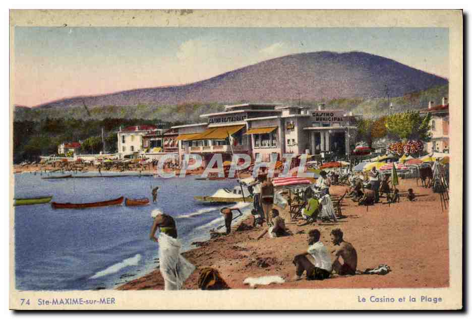 CPA Sainte Maxime Sur Mer Le Casino et la Plage