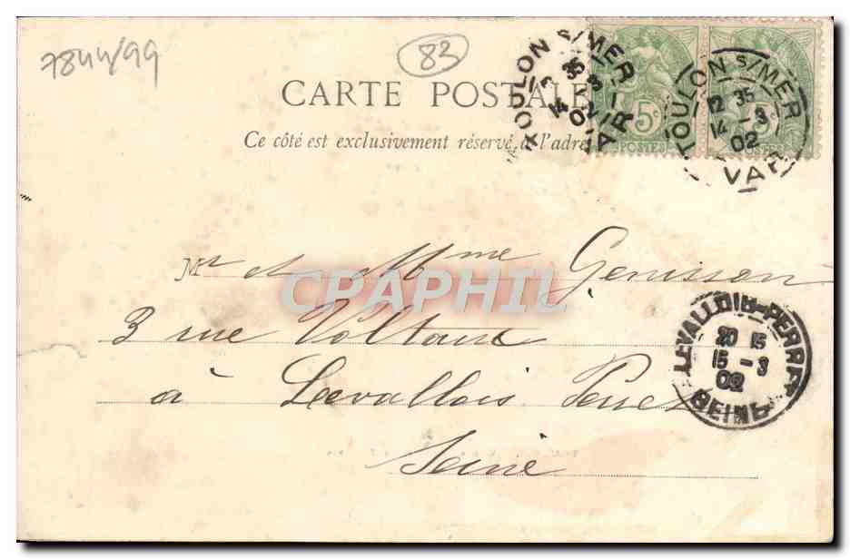 Toulon — Vue générale de Tamaris — éditeur Pagnoult & Cie, Toulon — Rückseite