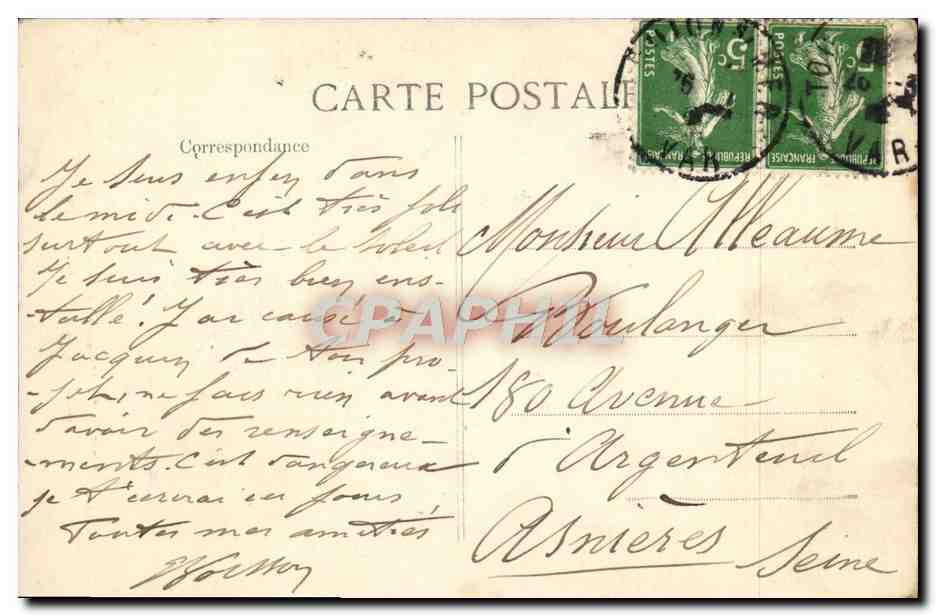 Toulon - Monument to the Memory of Toulonnais Who Died for the Fatherland in 1870-71 — publisher B.D. no. 321 — Back