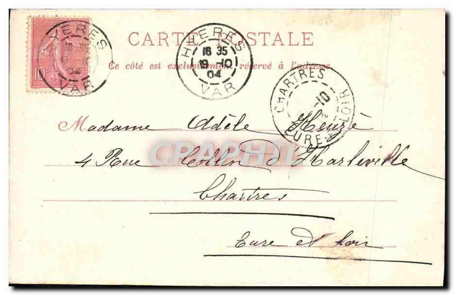 CPA Toulon Les Cariatides  — Rückseite