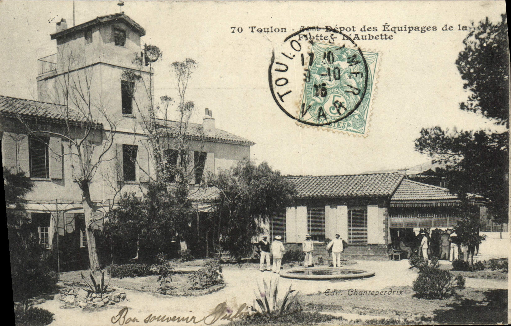 CPA Toulon Depot des equipages de la flotte L'Aubette Bateau 