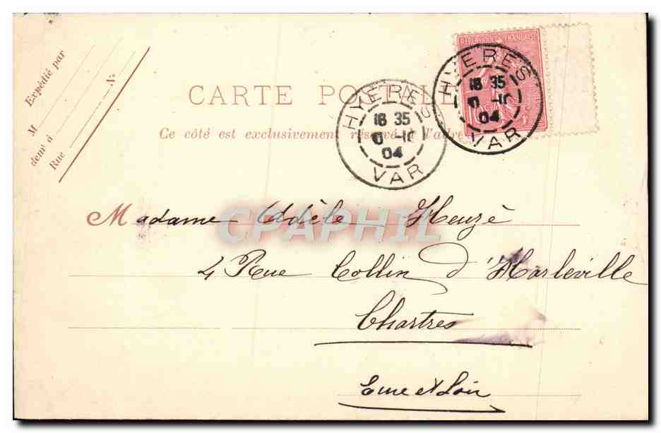 CPA Toulon La place d'armes et la prefecture maritime Kiosque  — Verso
