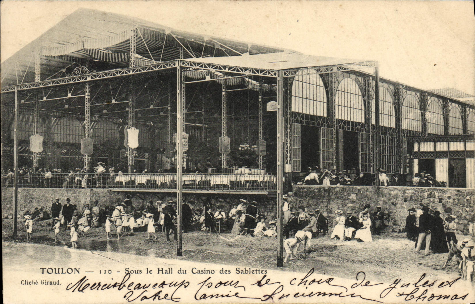 Toulon — Sous le Hall du Casino des Sablettes — Cliché Giraud