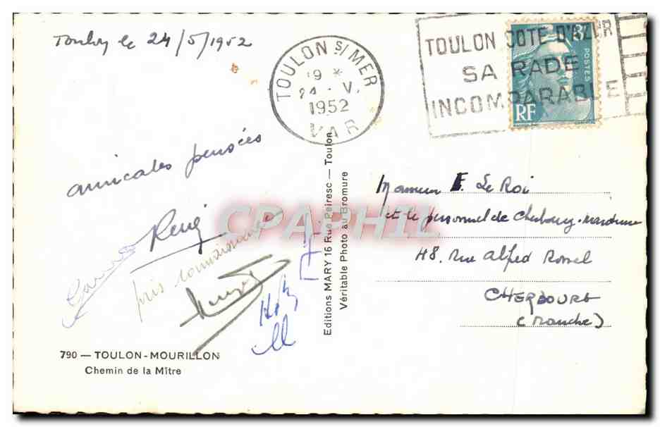 Villa côtière à Toulon — éditeur Mary, n° de série non visible — Rückseite